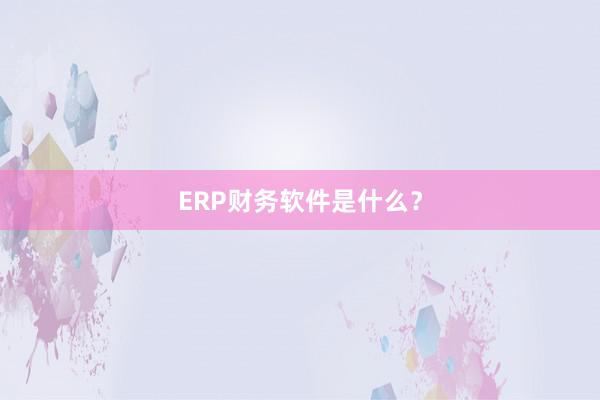 ERP财务软件是什么?