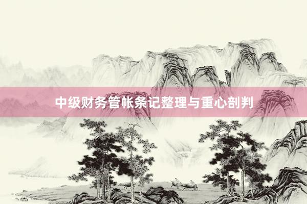中级财务管帐条记整理与重心剖判